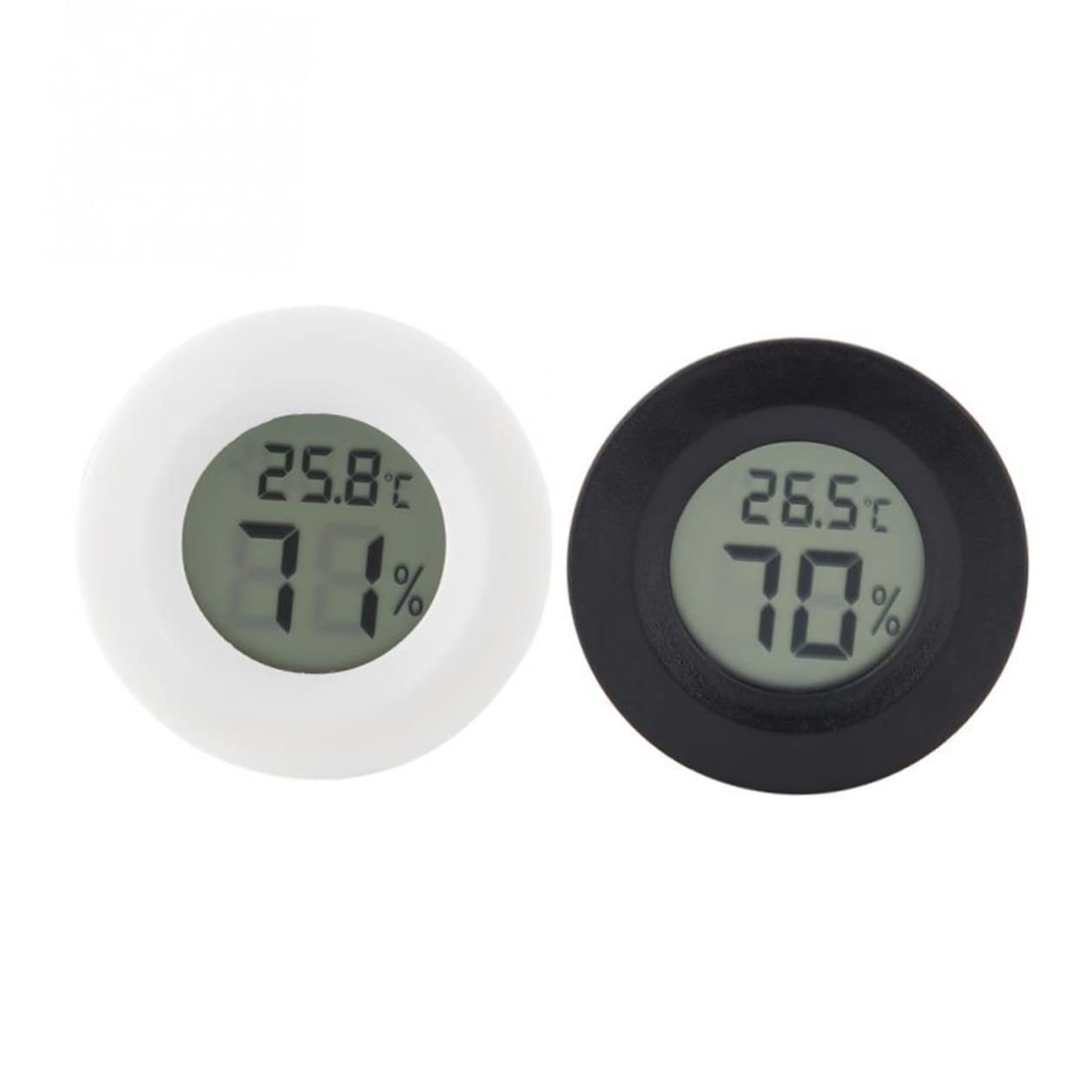 UPKOCH 3 Series Termómetro Terrario Higrómetro Digital Redondo Hogar Medidor De Humedad Medidor De Temperatura Del Acuario Monitor De Humedad Interior Black 4 Piezas*3