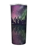 INDIGO FALLS Northern Lights Stainless Steel Tapered Drink Tumbler, 24-Ounces