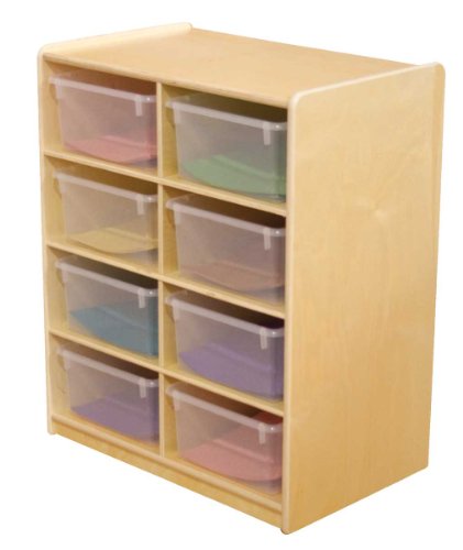 Wood Designs WD18241 (8) 5' Letter Tray Storage Unit with Translucent Trays, 30 x 24 x 15' (H x W x D)