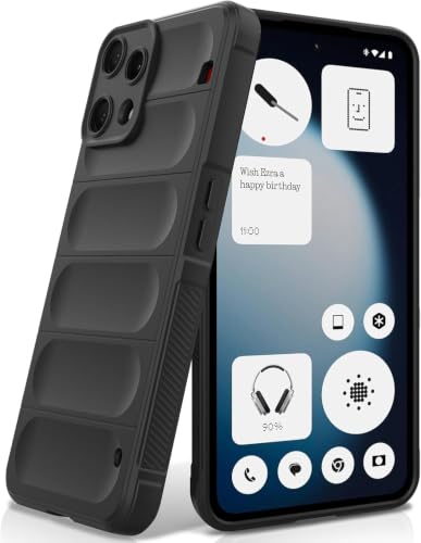 Image of ShieldTech AirGuard Series Back Cover Case for Nothing Phone 3a Lite | Microfiber Lining | Airbag Cushion Drop Protection | Silicone Cover Case | Anti Slip Grip - Black for Nothing Phone 3a Lite