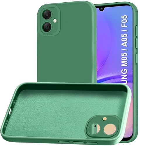 TheGiftKart Liquid Silicon Back Cover Case for Samsung Galaxy M05 / A05 / F05 | Stylish Camera Protection Module | Micro-Fibre Lining Inside | Shockproof Cover for Samsung M05 / A05 (Silicone, Green)- Best and cheap mobile covers in India