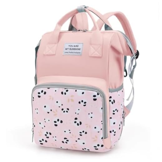 MARYAS Small Diaper Bag Backpack - Pink Diaper Bag Backpack for Moms - Diaper Bag Backpack for Girl - Waterproof Baby Bag for Mom with Insulated Pockets & Stroller Straps, Diaper Bags for Baby Girl.