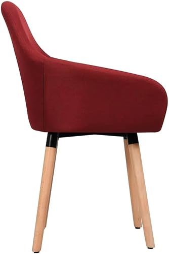 Miniatura 4 de Ergonomic Dining Chair Set, Wine Red Fabric Upholstered Chairs for Kitchen, Modern Dining Room Seating, Comfortable Home Furniture