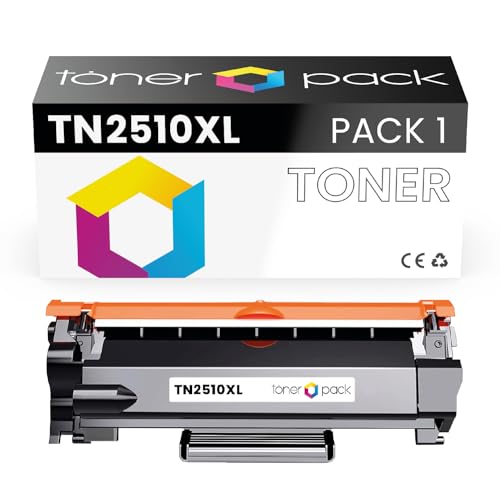 TONER PACK TN2510 TN2510XL Cartucho de Tóner Compatible para Brother MFC-L2800DW HL-L2400DW HL-L2400DWE DCP-L2620DW DCP-L2627DW MFC-L2827DW MFC-L2835DW MFC-L2860DW (1 Unidades)