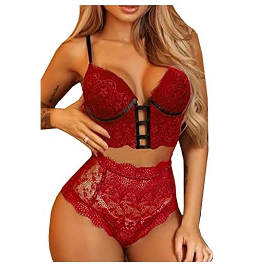 Spetsunderkläder Set För Kvinnor Sexig Temptation Hollow Teddy Babydoll Lace Crop Tops BH: S Trosor Sleep Underwear Wire-Free Contour Bra A,L