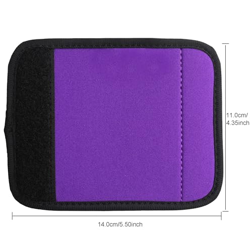 Image of Neoprene Luggage Handle Wrap Fluorescent Colors Luggage Identifiers /Tags /Marker, Purple(5 Pack), 3.5mm