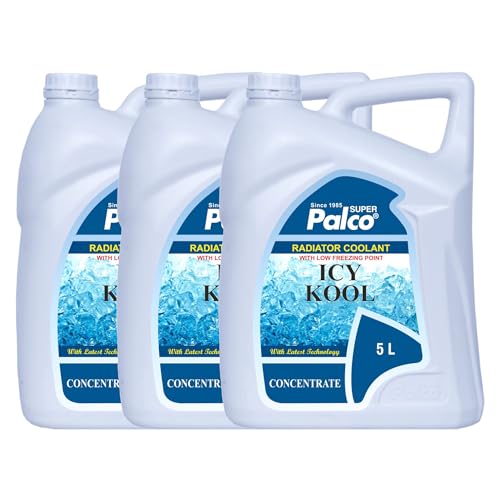 Image of PALCO Icy Kool Radiator Coolant for Car 5 Litre (Pack of 3), Advanced Low Freezing Point Antifreeze Green Concentrate Coolant for Engine
