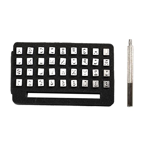 Hohopeti 1Set Leather Alphabet Stamp DIY Leather Punching Tool for Crafts Durable Stamping Kit for Jackets Bags Shoes Belts and More