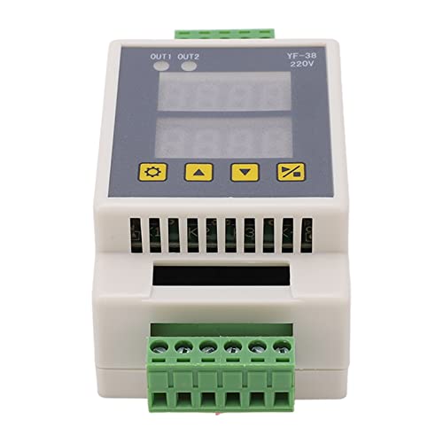 Módulo de relé temporizador de 2 canais com tela LCD Módulo de atraso ABS Branco DC 7-27V AC 220V