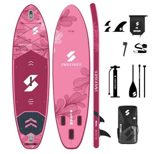 SavaBoards Bloom Premium Şişme Paddle Board Sup Seti 335 x 86 x 15 cm – HD Woven Drop Stitch, Hot Fusion Teknolojisi, 195 kg Taşıma Kapasiteli Touring Sup