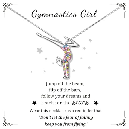 SmileBelle Gymnastics Gifts for Girls, Gymnastics Necklace Accessories Dance Jewelry Stuff...