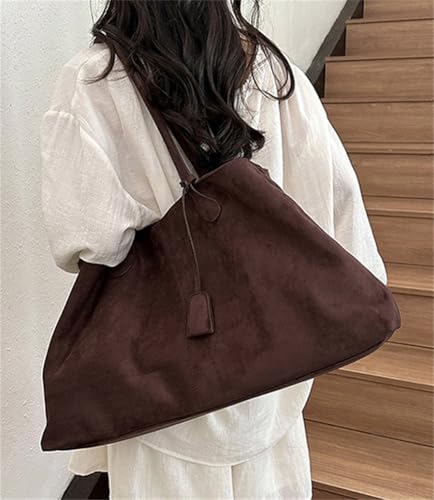 Suede Shoulder Bag Women Retro Purse Large Capacity Hobo Tote Handbag Satchel Bags4