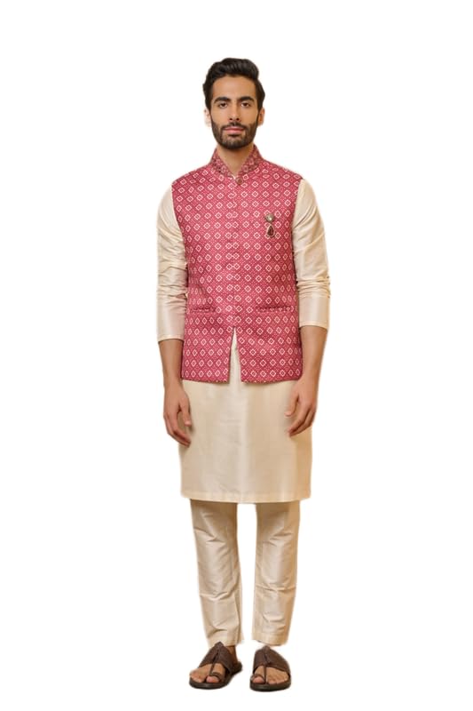 Maroon All Over Printed Single Bundi | Ethnic WEAR | Maroon | XS-image-37
