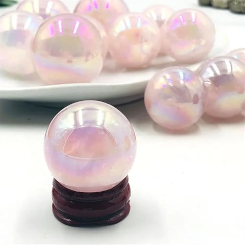 Quartz rose arc-en-ciel de 30mm pour créer une ambiance zen au salon