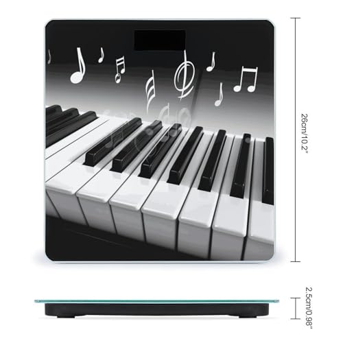 Báscula Digital de Baño con Símbolo Musical y Plataforma Amplia miniatura 2