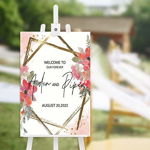 Cartello di benvenuto in legno con scritta Welcome to Our Forever, segno di benvenuto per matrimoni, ricevimenti, matrimoni, matrimoni, matrimoni, 40 x 40 cm