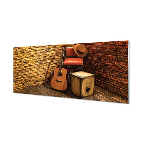 Impression sur verre Tulup 125x50 cm de guitare pour decoration salon