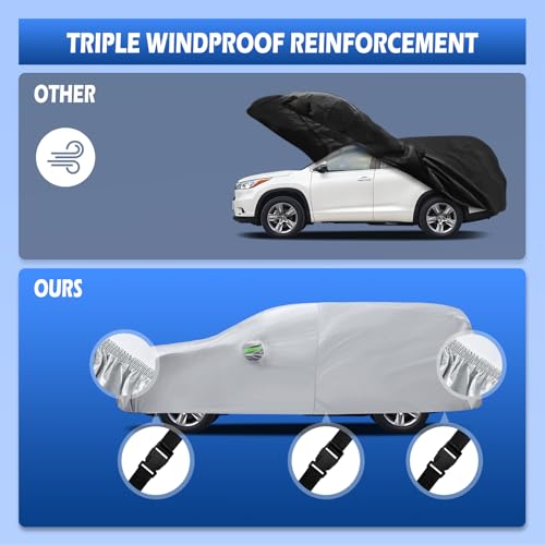 Image of Car Cover Fit for Chevrolet Chevy Traverse 2009-2026, Migaven Waterproof Full Exterior Cover Sun Rain Protection with Door Zipper and Cotton Lining