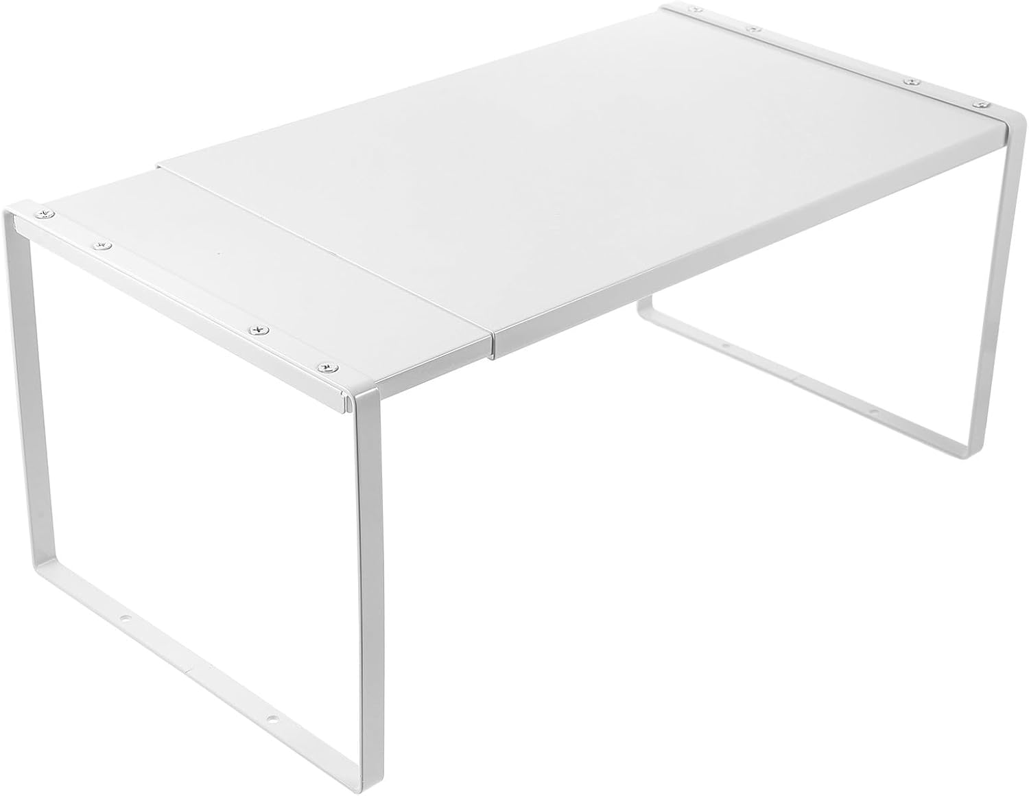 VICASKY Expandable Single-layer Iron Spice Rack Kitchen Countertop Organizer with Screw Fixing, Large White Adjustable Seasoning Bottle Holder for Household Storage Accessories