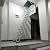 Loft Ladder 2M-3.8M Roof Aluminum Ladder with Hatch Foldable Telescopic Staircase Kit Attic Pull Down Stairs (Black/White, Hole: 700 * 1100mm-Height: 2.5m)