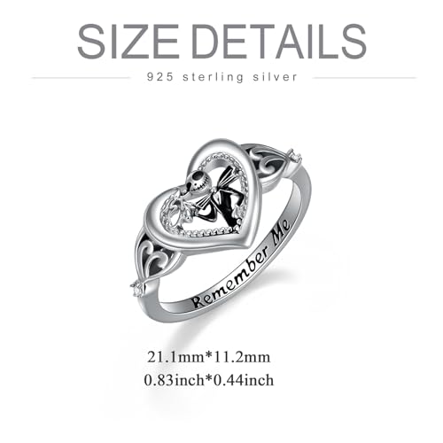 Bague Jack Skellington argent sterling 925, bijou gothique chic durable - 6