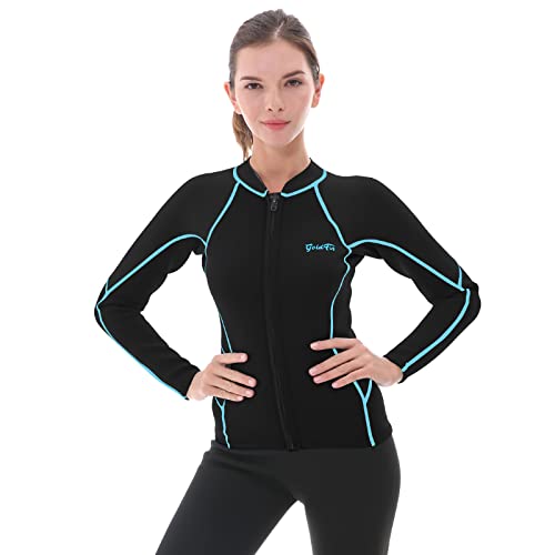 GoldFin Wetsuit Top Women, 2mm Wetsuits Jacket Long Sleeve Neoprene Tops for Water Aerobics Diving Surfing Swimming by GoldFin - Used condition - US$38.51
