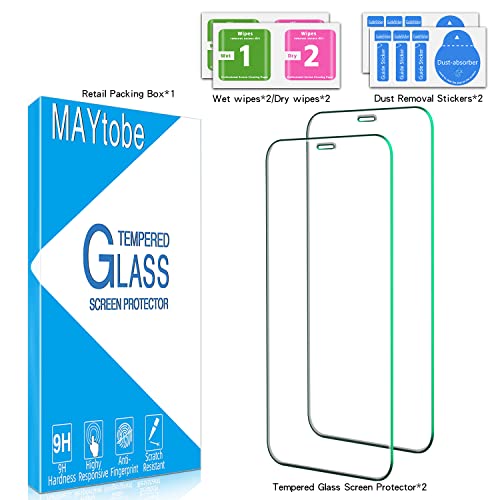 Image of MAYtobe [2 Pack Tempered Glass Screen Protector For iPhone 12 Mini 5.4-inch, Anti Scratch, Bubble Free, Easy to Install