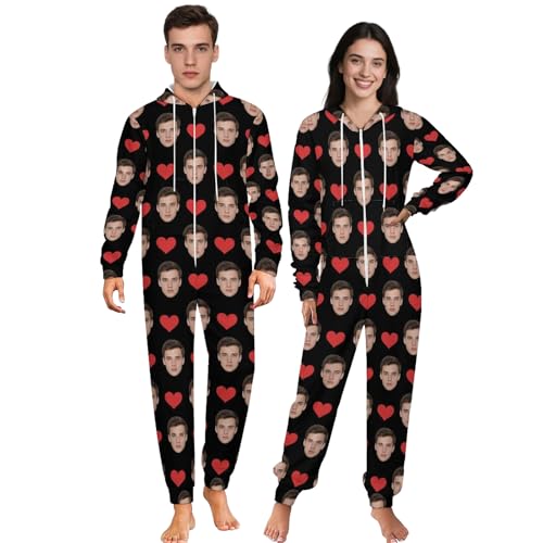 Naispanda Pijamas Unisex para Adultos con Foto, Pijamas Divertidos Personalizados para Mujeres y Hombres