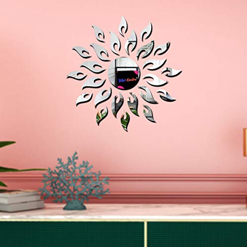 Image of Bikri Kendra - Mandala Om wall Mirrors Stickers for Hall Living Room Bedroom Kids Room Home Office 3D Acrylic wall Stickers (SIL /Gold)
