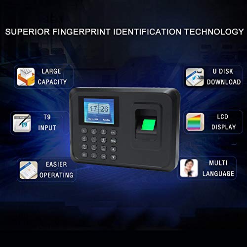 Aibecy Intelligent Biometric Fingerprint Password Attendance Machine Employee Checking-in Recorder 2.4 inch TFT LCD Screen DC 5V Time Attendance Clock - Thumbnail 5
