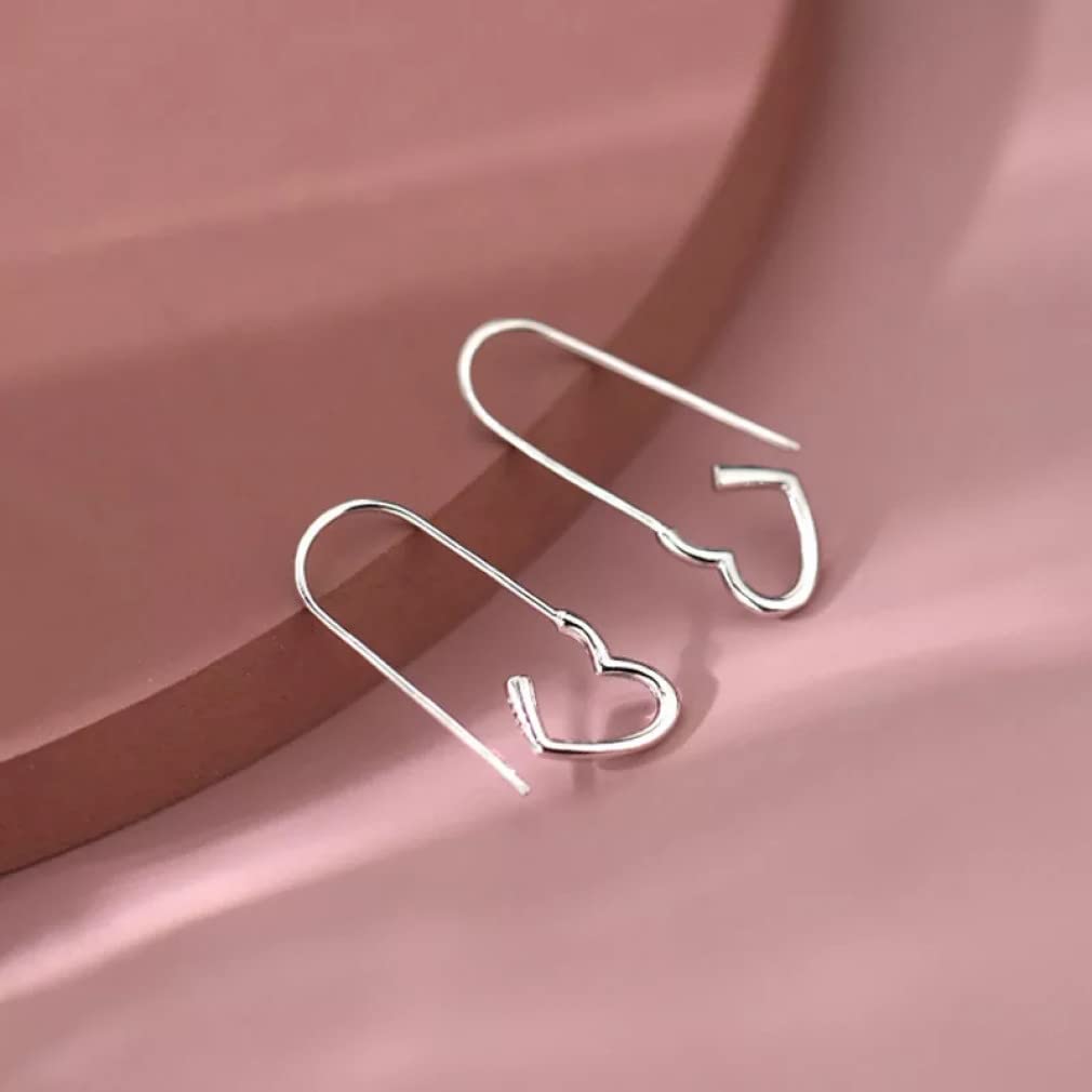 WBDWWTD Ohrstecker aus Sterlingsilber in Herzform für Damen, Hochzeitsschmuck, Pendientes-Zubehör