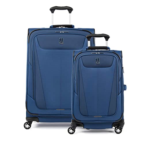 Travelpro Maxlite 5 Softside Expandable Luggage with 4 Spinner Wheels, Lightweight Suitcase, Men and Women, Sapphire Blue, 2-Piece Set (21/25)
