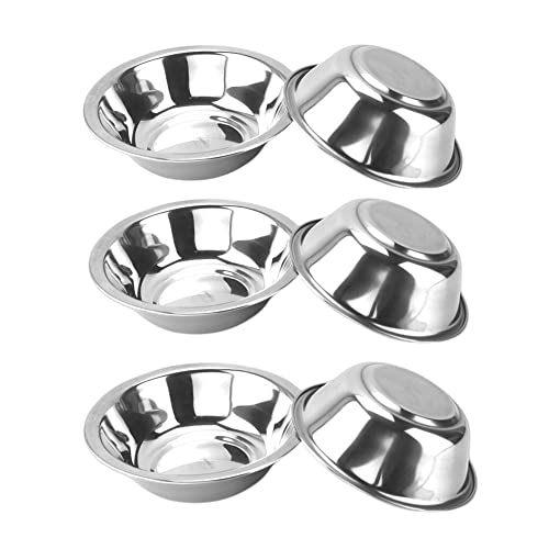 Tazones de acero inoxidable set de 6, 6 pulgadas, base plana miniatura 1