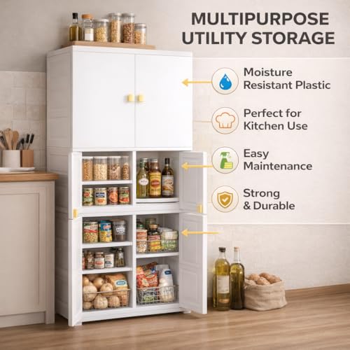 Image of AYSIS Kids Plastic Collapsible Wardrobe Organizer for Storage with Drawers | Cute Cartoon Design | Heavy Duty Cloth Organizer for Storage | Easy to Assemble | Perfect for Kids Room & Home | White