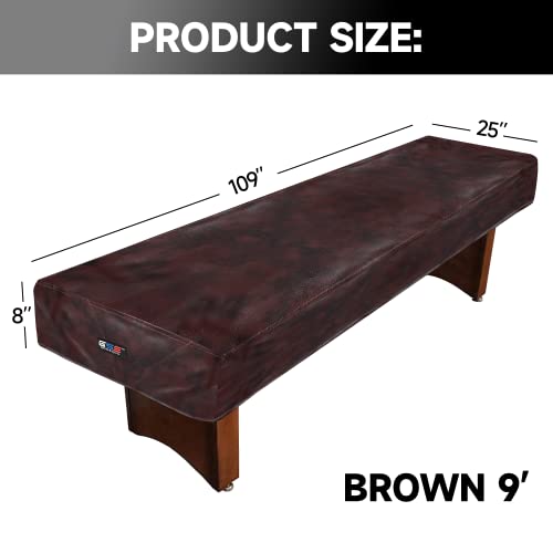 Gse 9' Heavy-Duty Leatherette Shuffleboard Table Cover For Shuffleboard Table Accessories(Brown) #TOP1