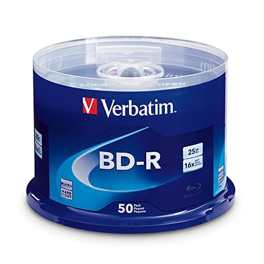 Verbatim BD-R 25GB 16X Blu-ray Recordable Media Disc - 50 Pack Spindle