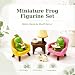 Edyocey Miniature Frog Figurines Set, 6-Piece Resin Desk Decor with Sofa Chairs, Lamp Table and Cat, Collectible Figurine Set for Office Shelf Tabletop Bedroom Home Decor, Frog Lovers