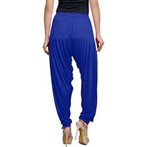 Women's Cotton Spandex Patiala Pants – Stretchable Ethnic Bottom Wear with Pleats for Casual & Traditional Outfits (Royal Blue)3