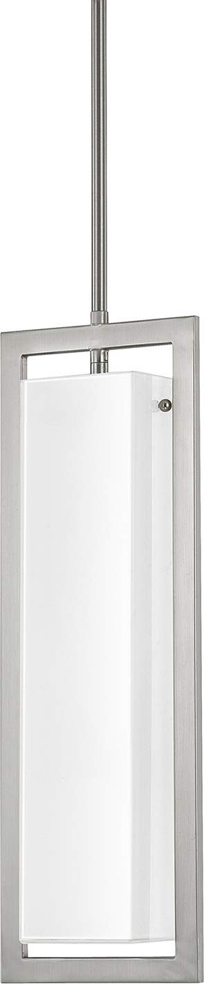 Capital Lighting 4752BN-154 Tahoe Modern Framed Milk Glass Rectangular Pendant, 2-Light 120 Total Watts, 58" H x 7" W, Brushed Nickel