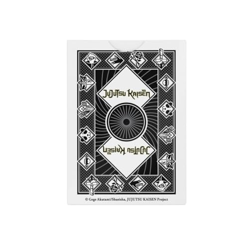 Image of Bicycle Jujutsu Kaisen Playing Cards Standard 52 Deck Poker Size Anime | Yuji Gojo Megumi and Nobara on court cards, Custom pips styled after Sukuna tattoos, Tokyo Jujutsu High logo back