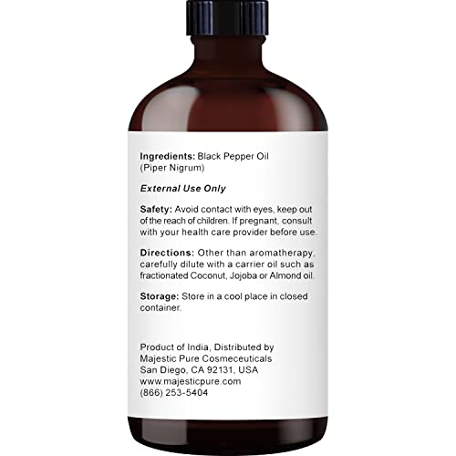 Image of MAJESTIC PURE Black Pepper Essential Oil, Therapeutic Grade, Pure and Natural Premium Quality Oil, 4 Fl Oz