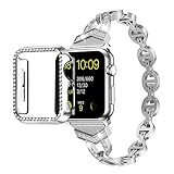 【Glitzer und Modisches Design】Glitzer armband mit case verleiht Ihrem Apple watch einen stilvollen und klassischen Business-Look. Sie erhalten bei allen Gelegenheiten Komplimente. Dieses Apple watch damen armband 44mm ist auch ein großartiges Geschenk für Hochzeit, Geburtstag, Jubiläen, Valentinstag, Muttertag, Weihnachten, Erntedankfest usw. Es passt zu verschiedenen Outfits und erhöht den Stil.