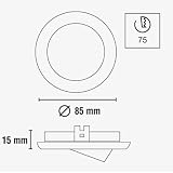 Wonderlamp Basic w-e000104 reflektor do zabudowy okrągły z oprawką GU10, 8,5 x 1,5 cm, 5 sztuk, biały
