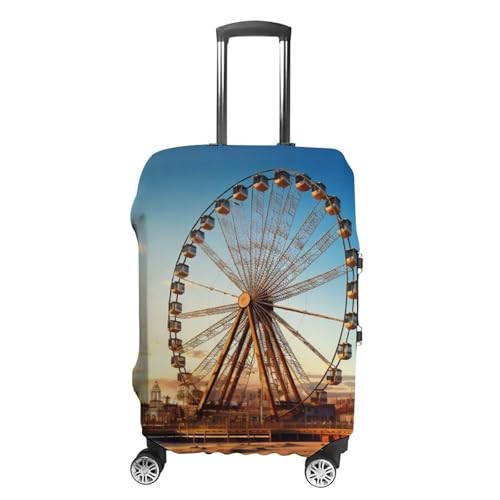 Travel Luggage Cover Elastic Suitcase Protector Anti-Scratch Washable Ferris Wheel Luggage Sleeve Tsa Approved Carry on Covers Baggage Cover Fits 18-32 Inch Luggages