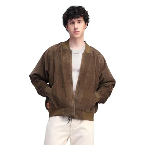 Image of Flying Machine Relaxed Fit Suede Bomber Jacket