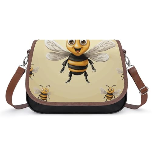 Sac à bandoulière Honey Bee en cuir PU premium - Finitions soignées et grand volume