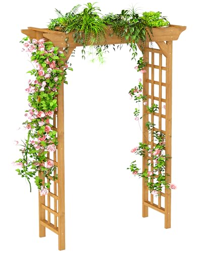 Wood Garden Arbor – Outdoor Wooden Arch Pergola for Garden,