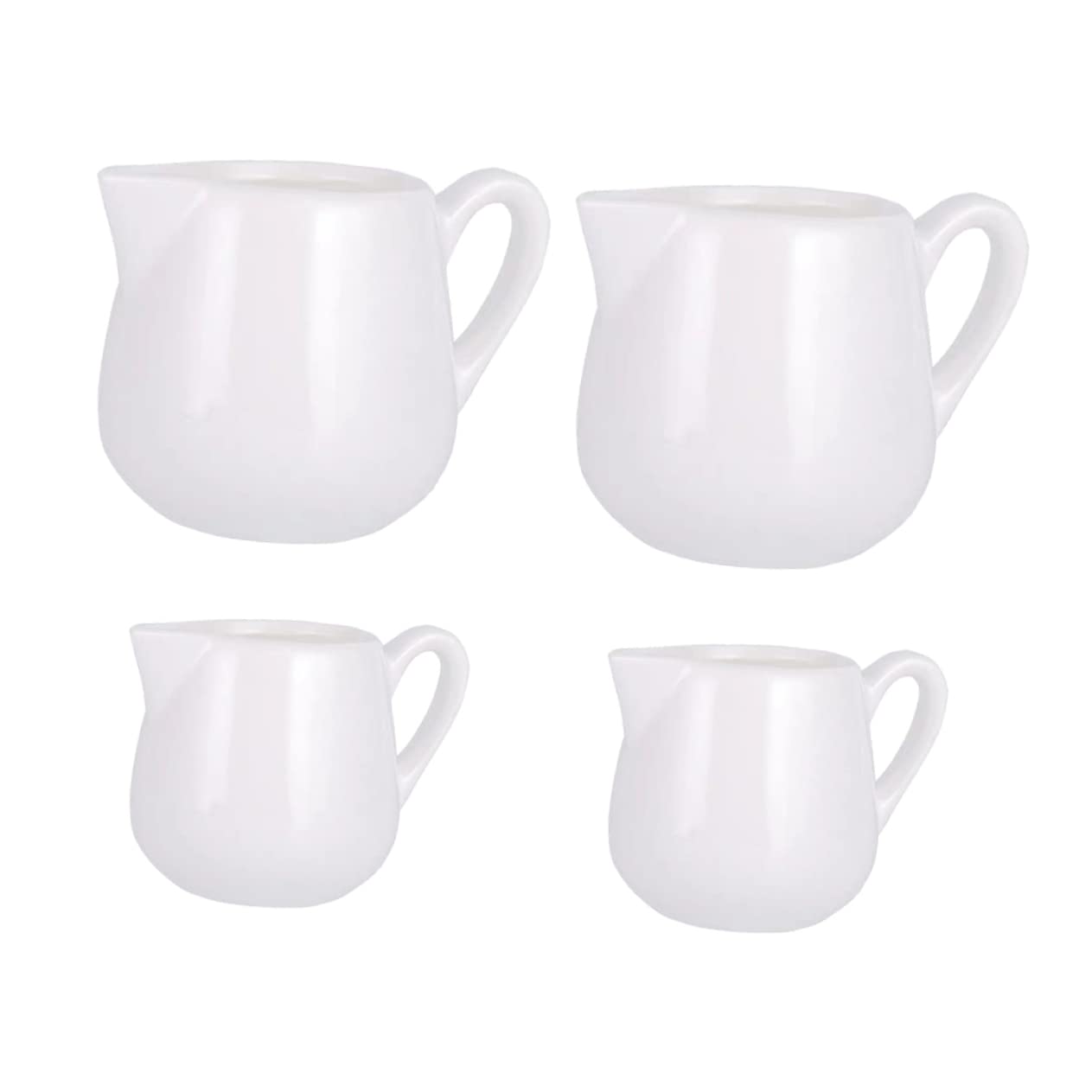 VINTORKY 4pcs Coffee Milk Jug Milk Frothing Pitcher Coffee Shop Milk Jugs Powdered Creamer for Coffee Syrup for Coffee Coffe Syrup Mini Coffee Syrup Creamer Pitcher Sauce Jug Ceramics White