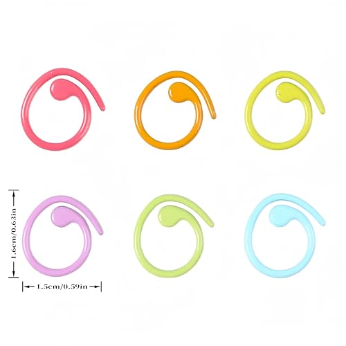 Image of Wonafa 30pcs Spiral Stitch Markers for Knitting & Crochet, Metal, Adults