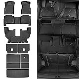 Naibeve Floor Mats for Nissan Armada 2019-2024 7 Seats-All Weather for Nissan Armada...